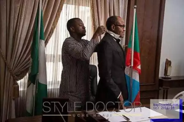 Pics: Stylist Uche Nnaji Shares Details Of His Shoot With Pres. Buhari As He Wishes Him A Happy Birthday